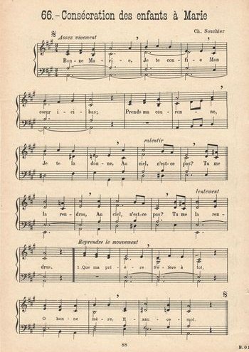 Consécration des enfants de Marie Partition gratuite